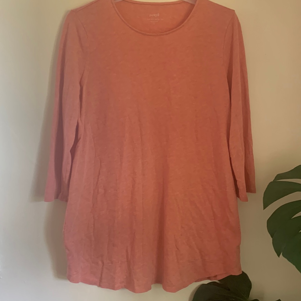 Pure Jill Orange Sherbet 3/4 Sleeve Tee